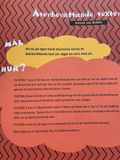 Pedagogisk Planering I Skolbanken Återberättande Text åk 4