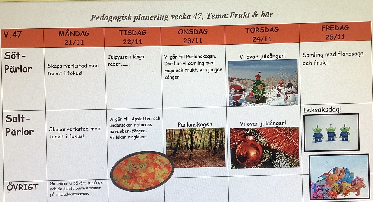 Pedagogisk Planering I Skolbanken Vecka