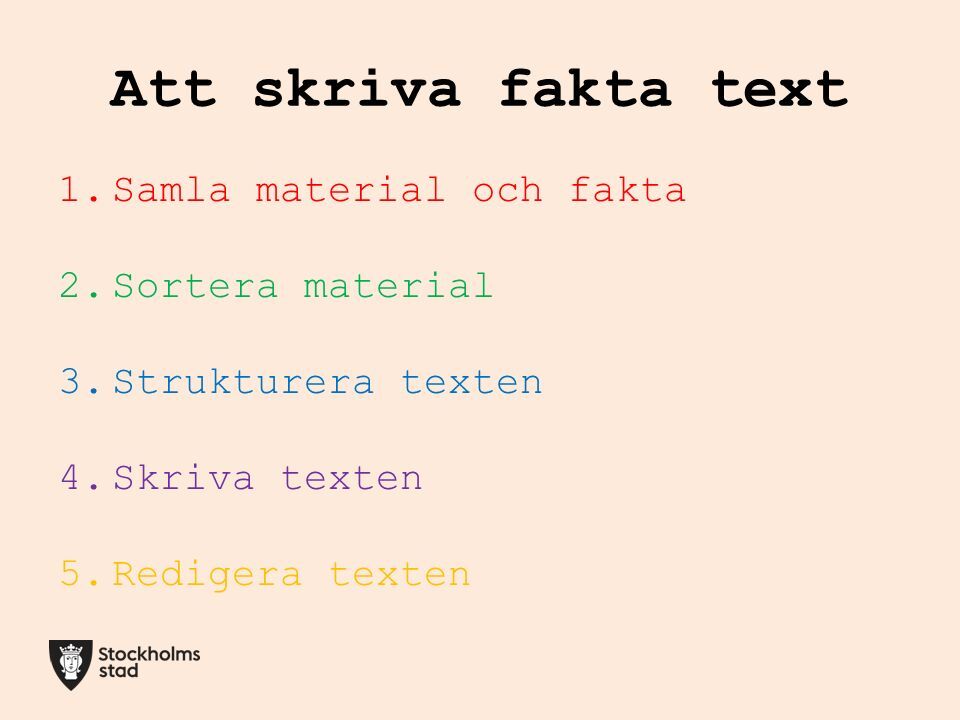 Pedagogisk Planering I Skolbanken: Svenska: Faktatext åk 6