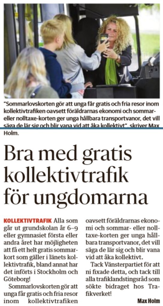 Pedagogisk planering i Skolbanken: Insändare